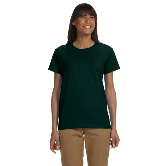 Gildan - Ultra Cotton Women’s T-Shirt - 2000L, Forest Green, XS, Pack Of 3, Tshirts for Women