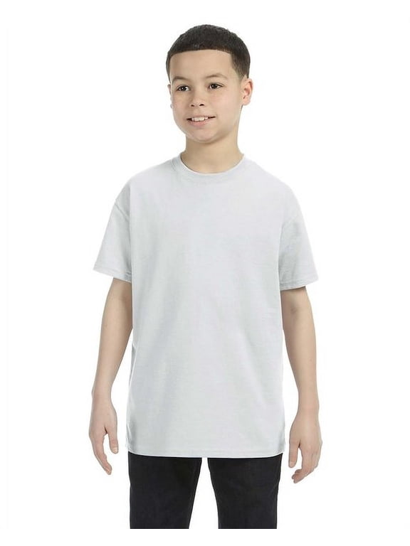 3 Pack Youth Boys Heavy Cotton Ash Grey T-Shirt, L