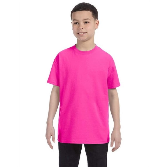 Gildan 3 Pack Youth Boys Heavy Cotton Azalea T-Shirt, L