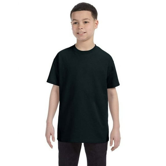 Gildan 3 Pack Youth Boys Heavy Cotton Black T-Shirt, XL