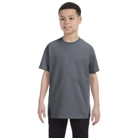 Gildan 3 Pack Youth Boys Heavy Cotton Charcoal T-Shirt, S