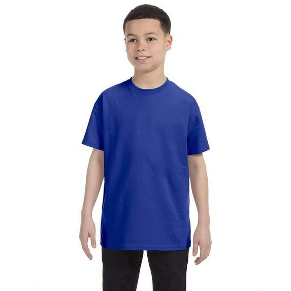 Gildan 3 Pack Youth Boys Heavy Cotton Cobalt T-Shirt, M
