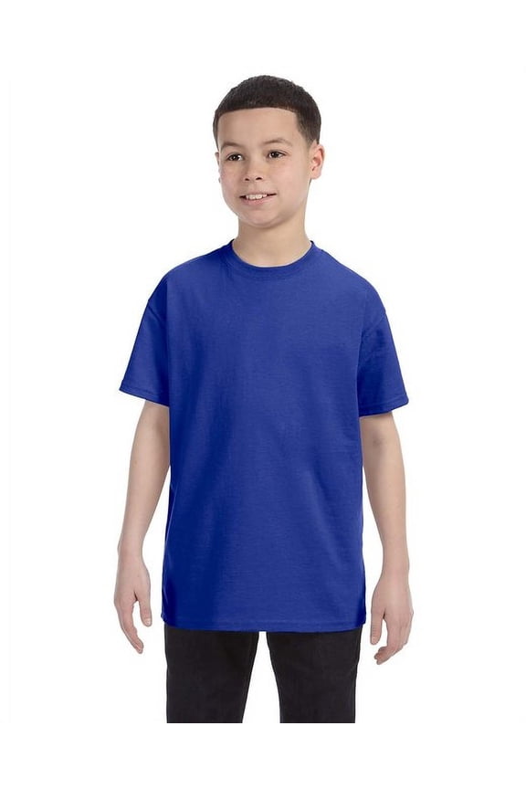 3 Pack Youth Boys Heavy Cotton Cobalt T-Shirt, M