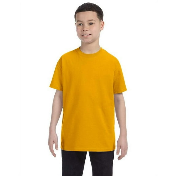 Gildan 3 Pack Youth Boys Heavy Cotton Gold T-Shirt, L