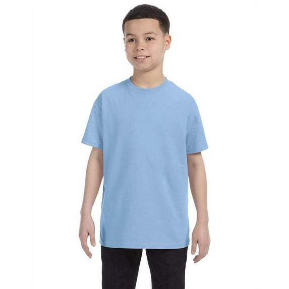 Gildan 3 Pack Youth Boys Heavy Cotton Light Blue T-Shirt, XS