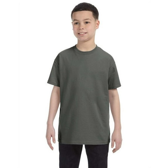 Gildan 3 Pack Youth Boys Heavy Cotton Military Green T-Shirt, XS