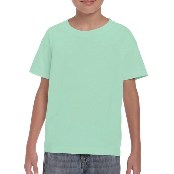 Gildan 3 Pack Youth Boys Heavy Cotton Mint Green T-Shirt, S
