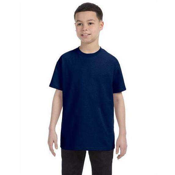 Gildan 3 Pack Youth Boys Heavy Cotton Navy T-Shirt, S