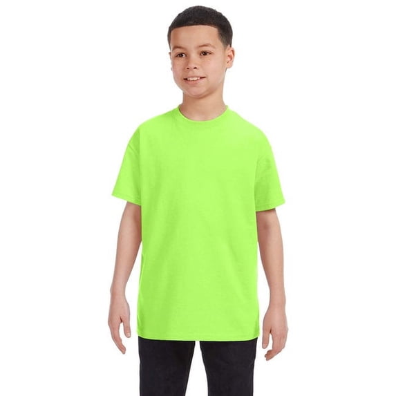 Gildan 3 Pack Youth Boys Heavy Cotton Neon Green T-Shirt, M