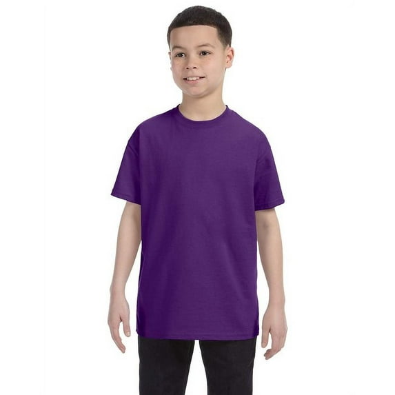 Gildan 3 Pack Youth Boys Heavy Cotton Purple T-Shirt, M