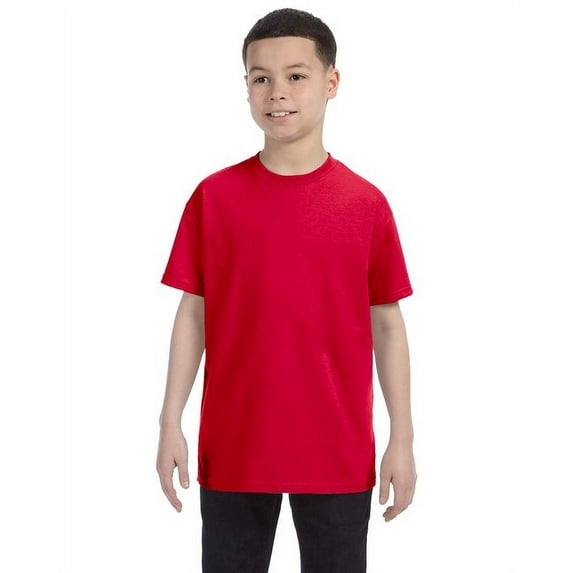 Gildan 3 Pack Youth Boys Heavy Cotton Red T-Shirt, S