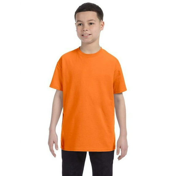 Gildan 3 Pack Youth Boys Heavy Cotton S Orange T-Shirt, XS