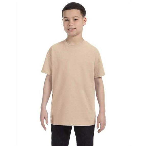 Gildan 3 Pack Youth Boys Heavy Cotton Sand T-Shirt, L