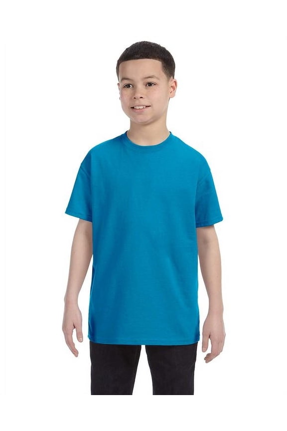 3 Pack Youth Boys Heavy Cotton Sapphire T-Shirt, M