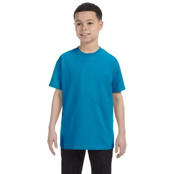 Gildan 3 Pack Youth Boys Heavy Cotton Sapphire T-Shirt, S