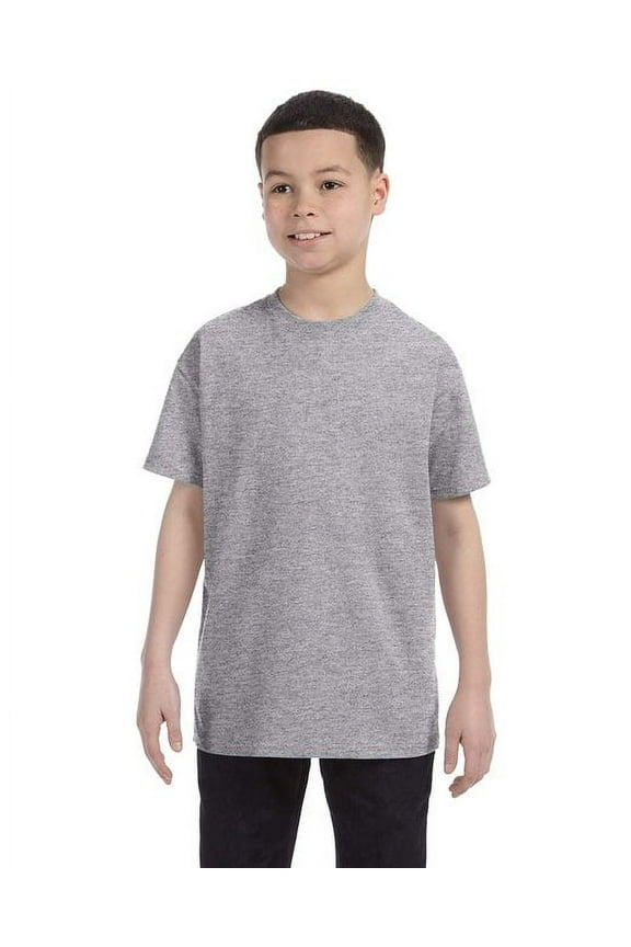 3 Pack Youth Boys Heavy Cotton Sport Grey T-Shirt, XL