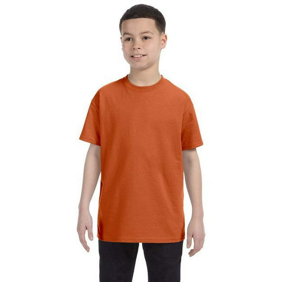 Gildan 3 Pack Youth Boys Heavy Cotton T Orange T-Shirt, M