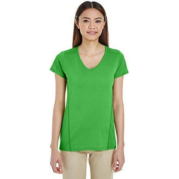 Gildan 47V00L Performance Tech Women's V-Neck T-Shirt Electric Green XS