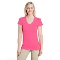 thumbnail image 1 of Gildan 47V00L Performance Tech Women's V-Neck T-Shirt Safety Pink XS, 1 of 2