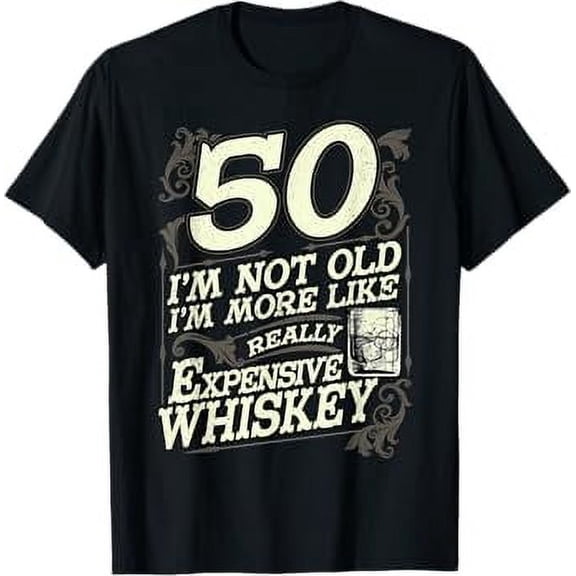 Gildan 50 Years Old Whiskey Bourbon 50Th Birthday Whiskey Drinker Hot Trending T-Shirt Unisex S To 5Xl