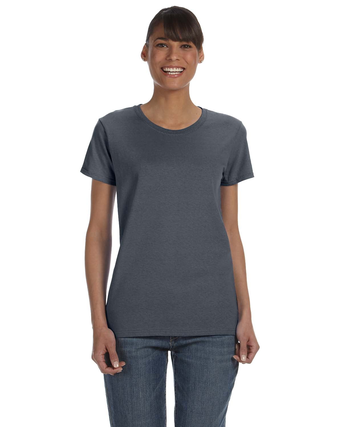 Gildan Ladies Heavy Cotton Missy Fit Short Sleeve T-Shirt - XL Size In Heather Sapphire - View #8