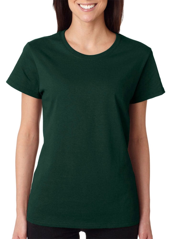 Gildan 5000L Women s Cotton T Shirt Forest Green Large Walmart