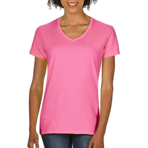 Gildan 5V00L Heavy Cotton Ladies V-Neck T-Shirt -Azalea-3X-Large