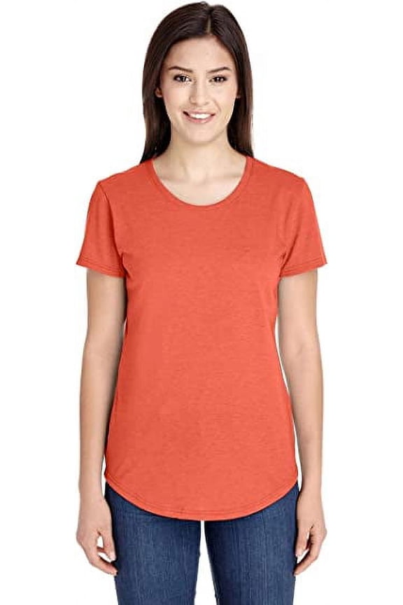 6750L Ladies Tri-Blend Tee Heather Orange 2XL