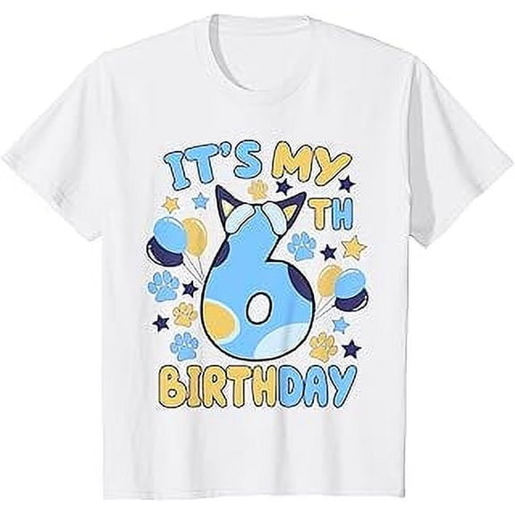 Gildan 6Th Birthday Dog Theme Party Six 6 Year Old Bday T-Shirt Gift For Men Women Unisex Tee