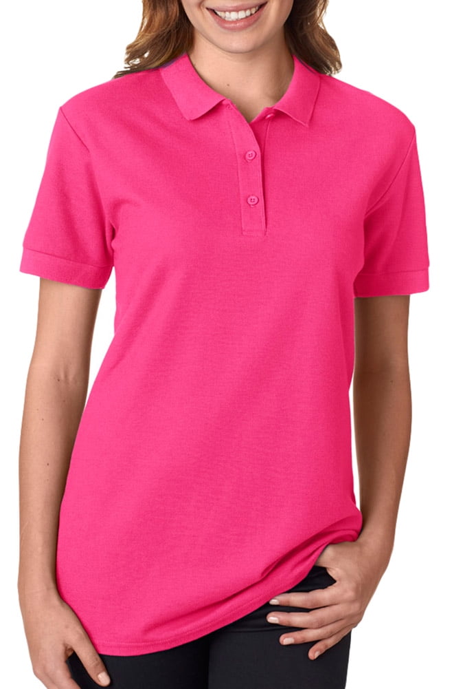 Gildan 82800L Double Pique Ladies Polo Shirt Heliconia 2X Large Walmart