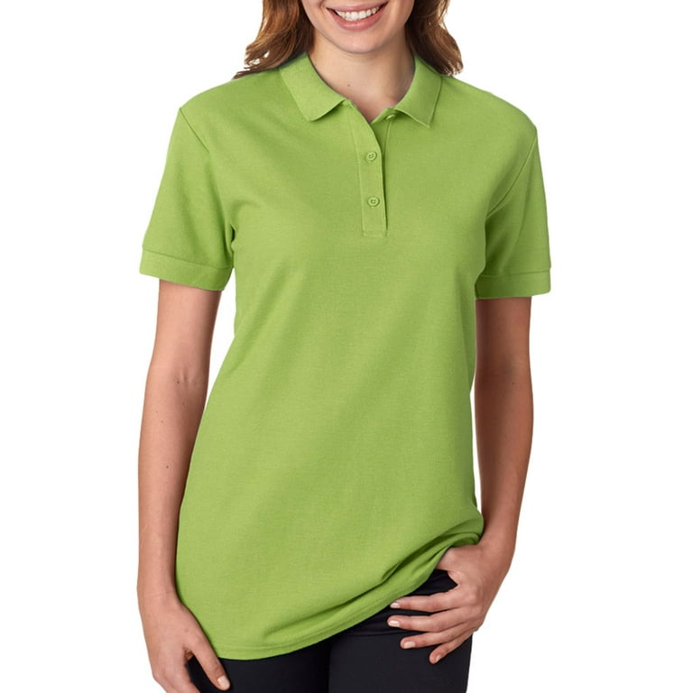 Gildan 82800L Double Pique Ladies Polo Shirt Kiwi X Large Walmart