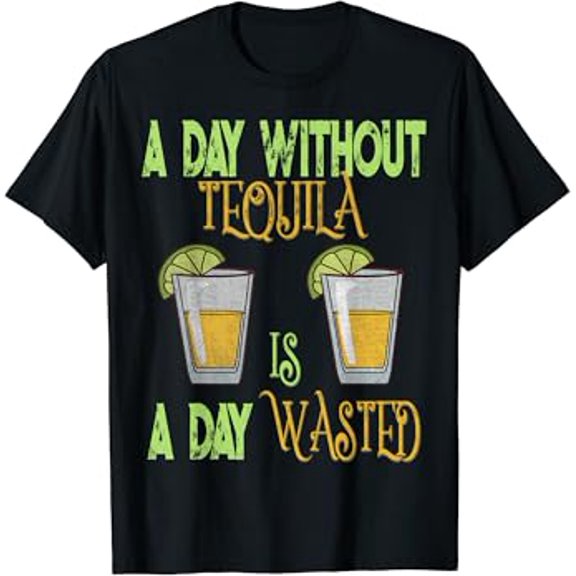 Gildan A Day Without Tequila Is A Day Wasted Funny Tequila Lovers Hot Trending T-Shirt Unisex S To 5Xl