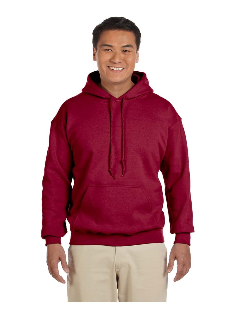 Heavy Blend 8 Oz. 50/50 Hooded Sweatshirt - Red, XXL, Double-Lined Hood, Ribbed Cuffs, Unisex Casual Pullover