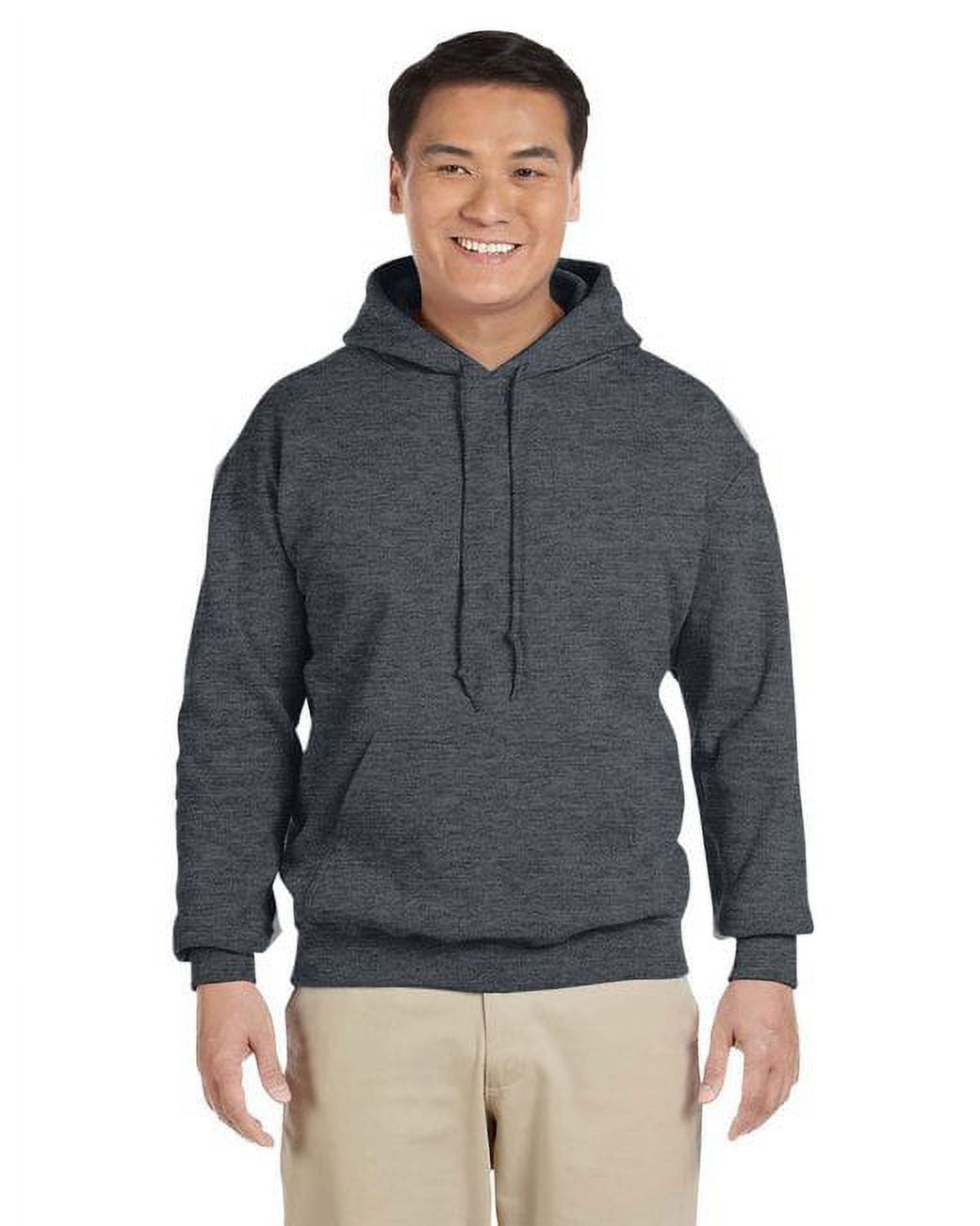Gildan Men's Heavy Blend Hooded Sweatshirt - Dark Heather, 5XL