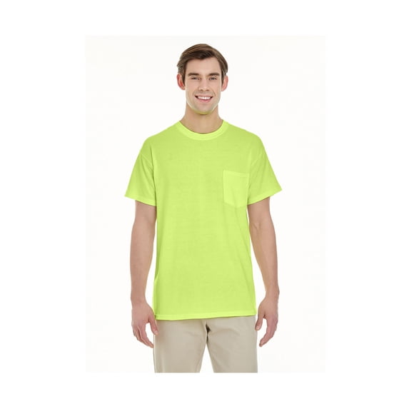 Gildan Adult Heavy Cotton 5.3 Oz. Pocket T-Shirt, G530 ,SAFETY GREEN, XL