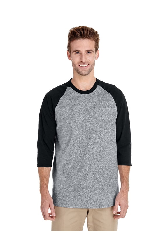 Adult Heavy Cottonâ„¢ 5.3 oz. 3/4-Raglan Sleeve T-Shirt - G570