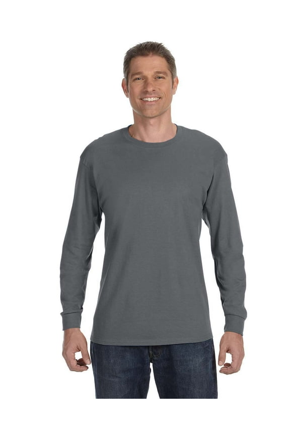 Adult Heavy Cotton Long-Sleeve T-Shirt, Big Boy, Male, CHARCOAL, L