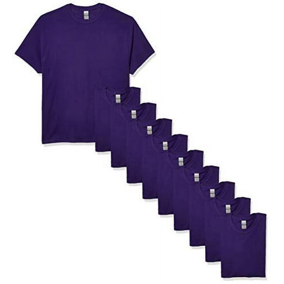 Gildan Adult Heavy Cotton T-shirt, Style G5000, Multipack Large Purple (10-pack)