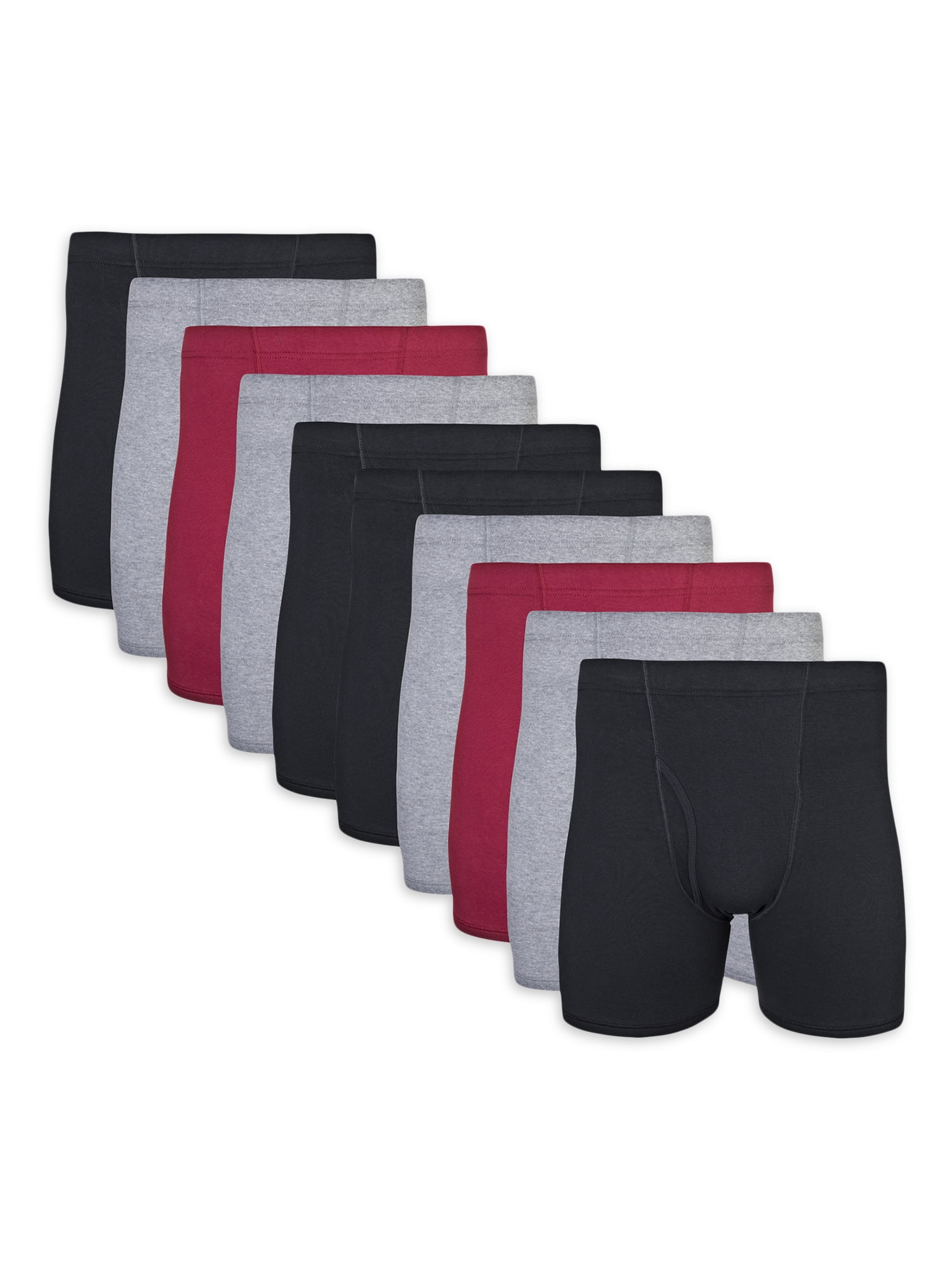 Gildan Adult Men's Boxer Briefs With Covered Waistband, 10-Pack, Sizes  S-2XL, 6 Inseam 