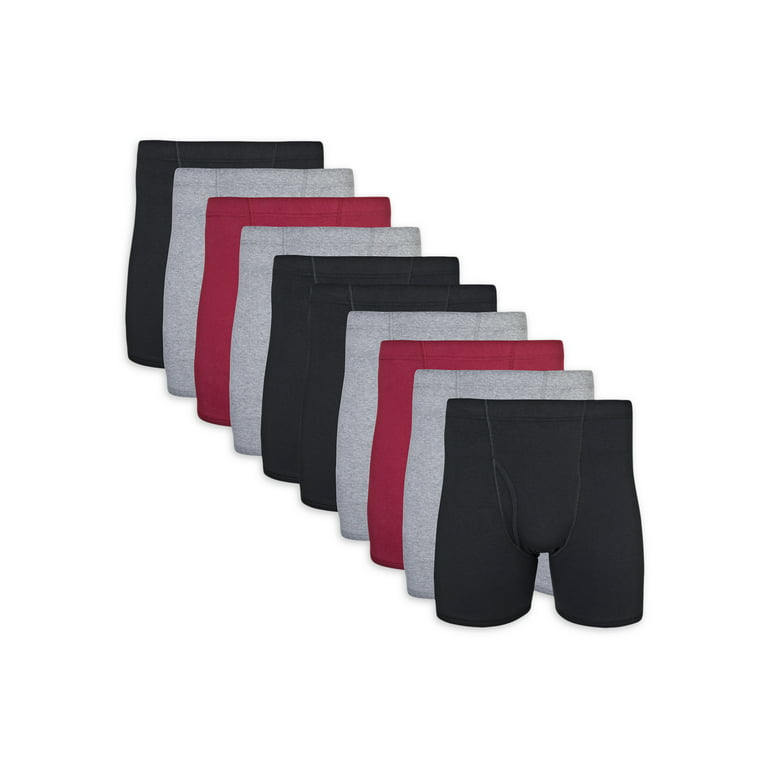 Gildan Adult Men's Boxer Briefs With Covered Waistband, 5-Pack