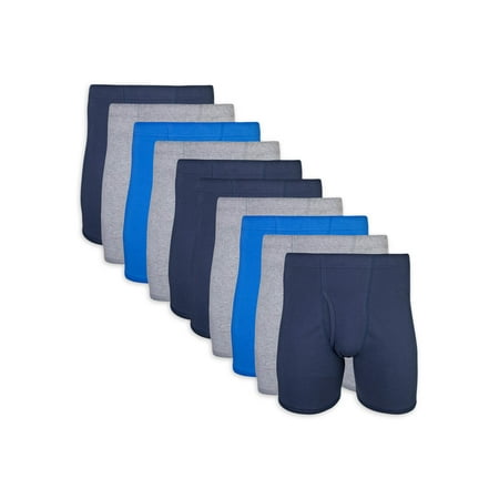 Gildan Adult Men's Boxer Briefs With Covered Waistband, 10-Pack, Sizes S-2XL, 6" Inseam