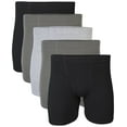 Gildan Adult Men's Boxer Briefs With Covered Waistband, 5Pack, Sizes S