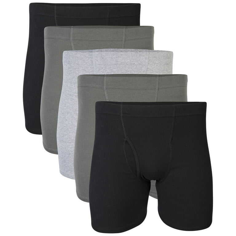 Gildan Adult Men's Boxer Briefs With Covered Waistband, 5-Pack, Sizes  S-2XL, 6 Inseam