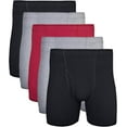 thumbnail image 1 of Gildan Adult Men's Boxer Briefs With Covered Waistband, 5-Pack, Sizes S-2XL, 6" Inseam, 1 of 4