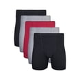 thumbnail image 1 of Gildan Adult Men's Boxer Briefs With Covered Waistband, 5-Pack, Sizes S-2XL, 6" Inseam, 1 of 6