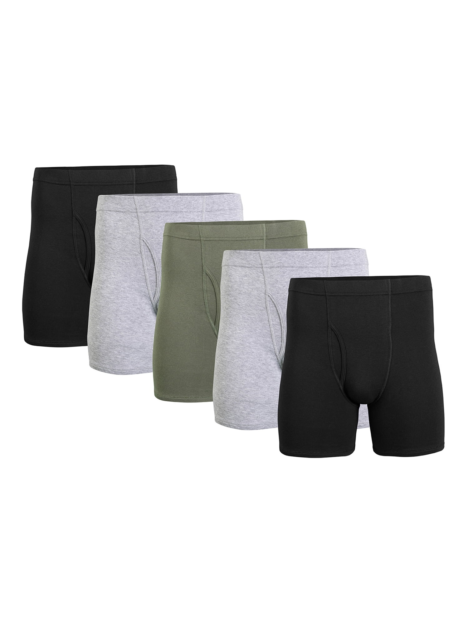 Gildan Adult Men's Boxer Briefs With Covered Waistband, 5Pack, Sizes S