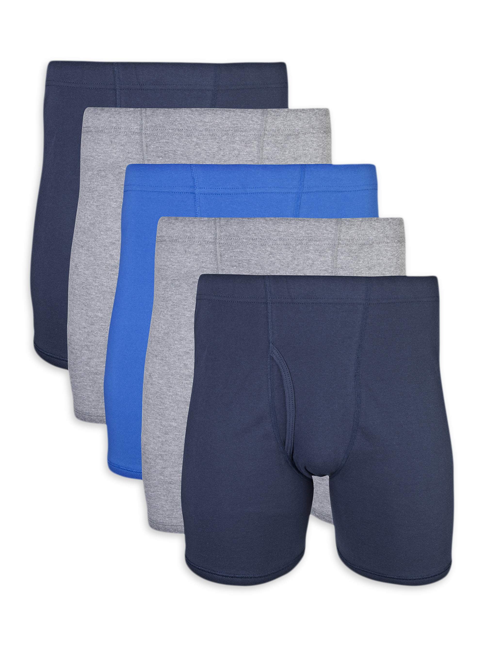 Gildan Adult Men's Boxer Briefs With Covered Waistband, 5-Pack