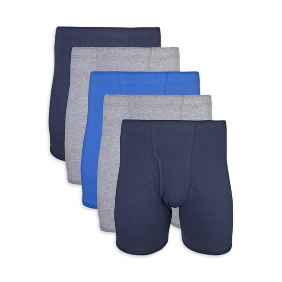 Gildan Adult Men's Boxer Briefs With Covered Waistband, 5-Pack, Sizes S-2XL, 6" Inseam