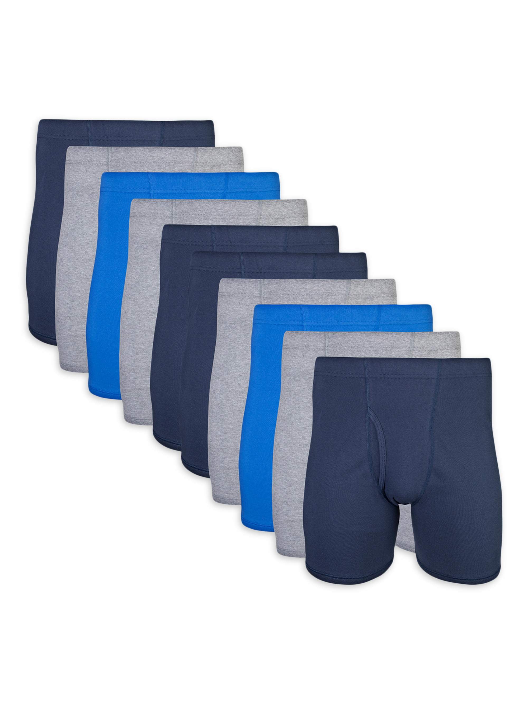 Gildan Adult Men's Boxer Briefs With Covered Waistband, 10-Pack