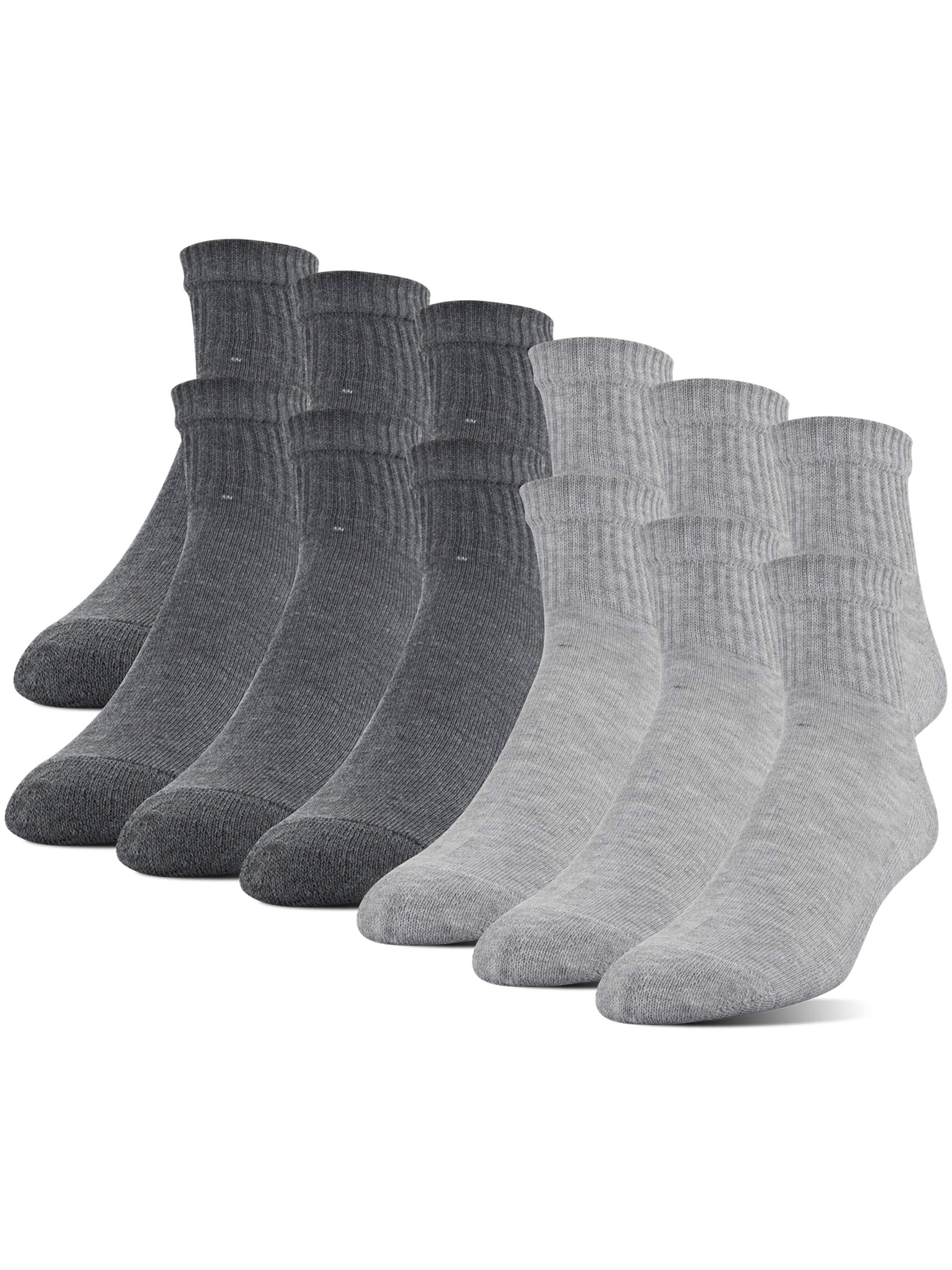 Gildan Adult Men's Half Cushion Terry Foot Bed Ankle Casual Socks, OS One Size, 12-Pack